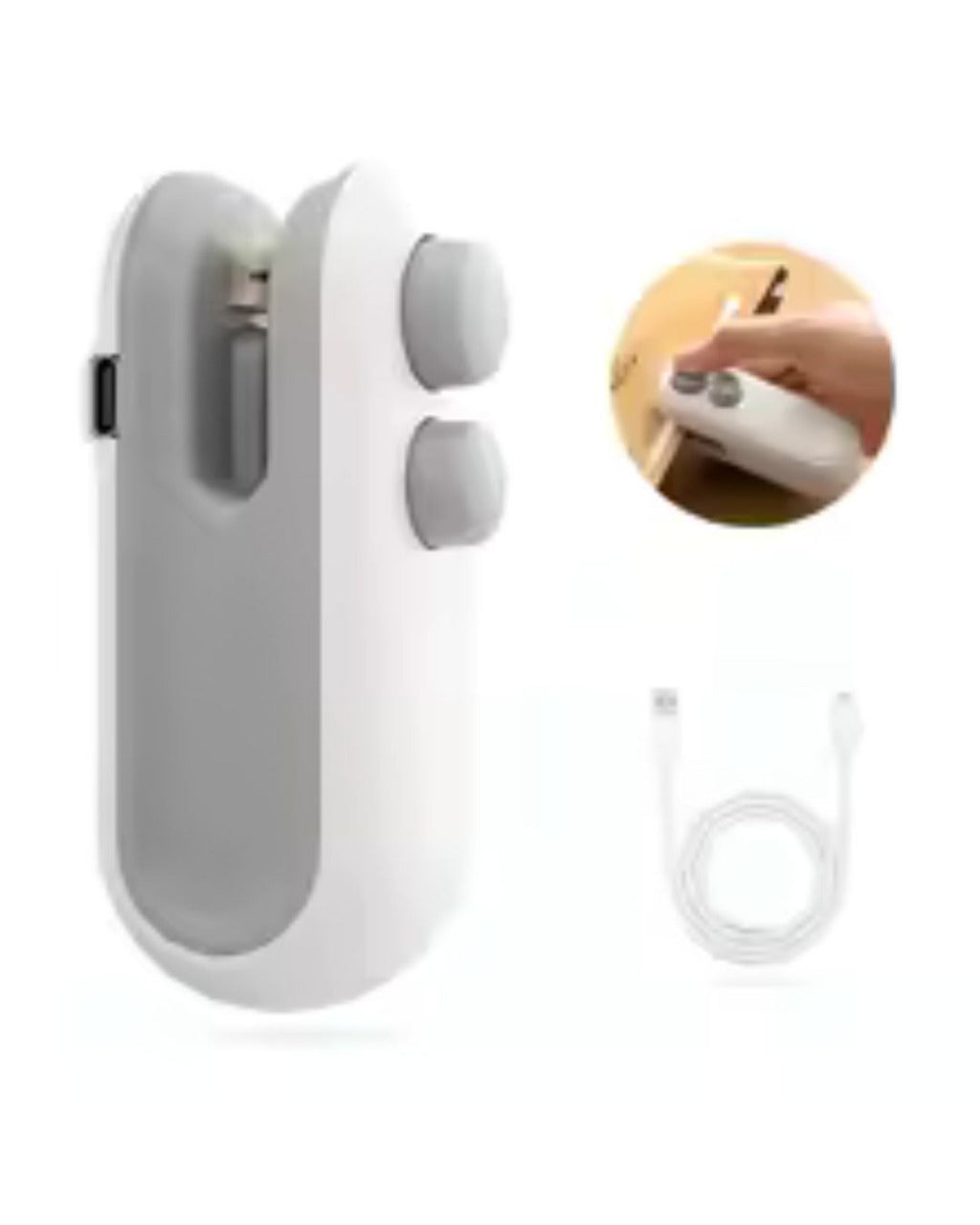 Mini Selador de Alimentos Portátil 2 em 1 com Cortador USB