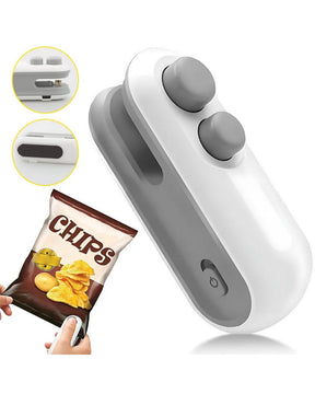 Mini Selador de Alimentos Portátil 2 em 1 com Cortador USB