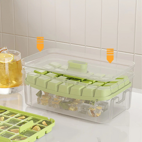 Molde de Cubo de Gelo com Compartimento e Caixa de Armazenamento
