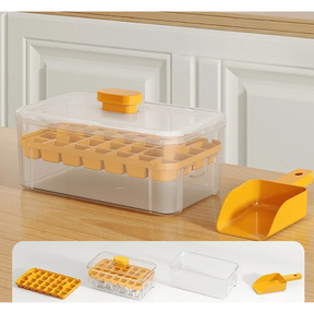 Molde de Cubo de Gelo com Compartimento e Caixa de Armazenamento