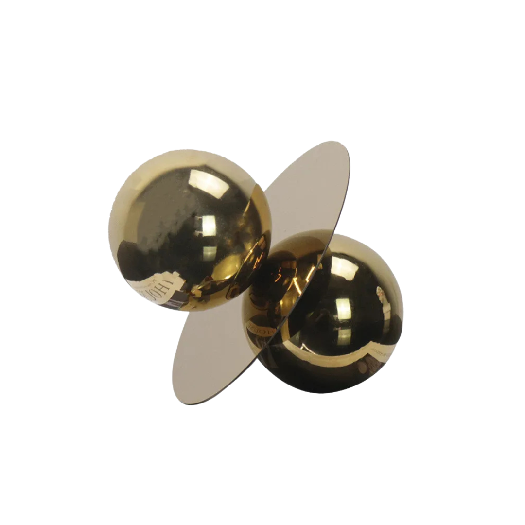 Ornamentos Esféricos de Metal Dourado