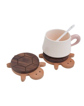Porta-Copos de Madeira Nogueira Preta Tartaruga Utensílio de Mesa