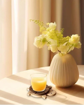 Porta-Copos de Madeira Nogueira Preta Tartaruga Utensílio de Mesa