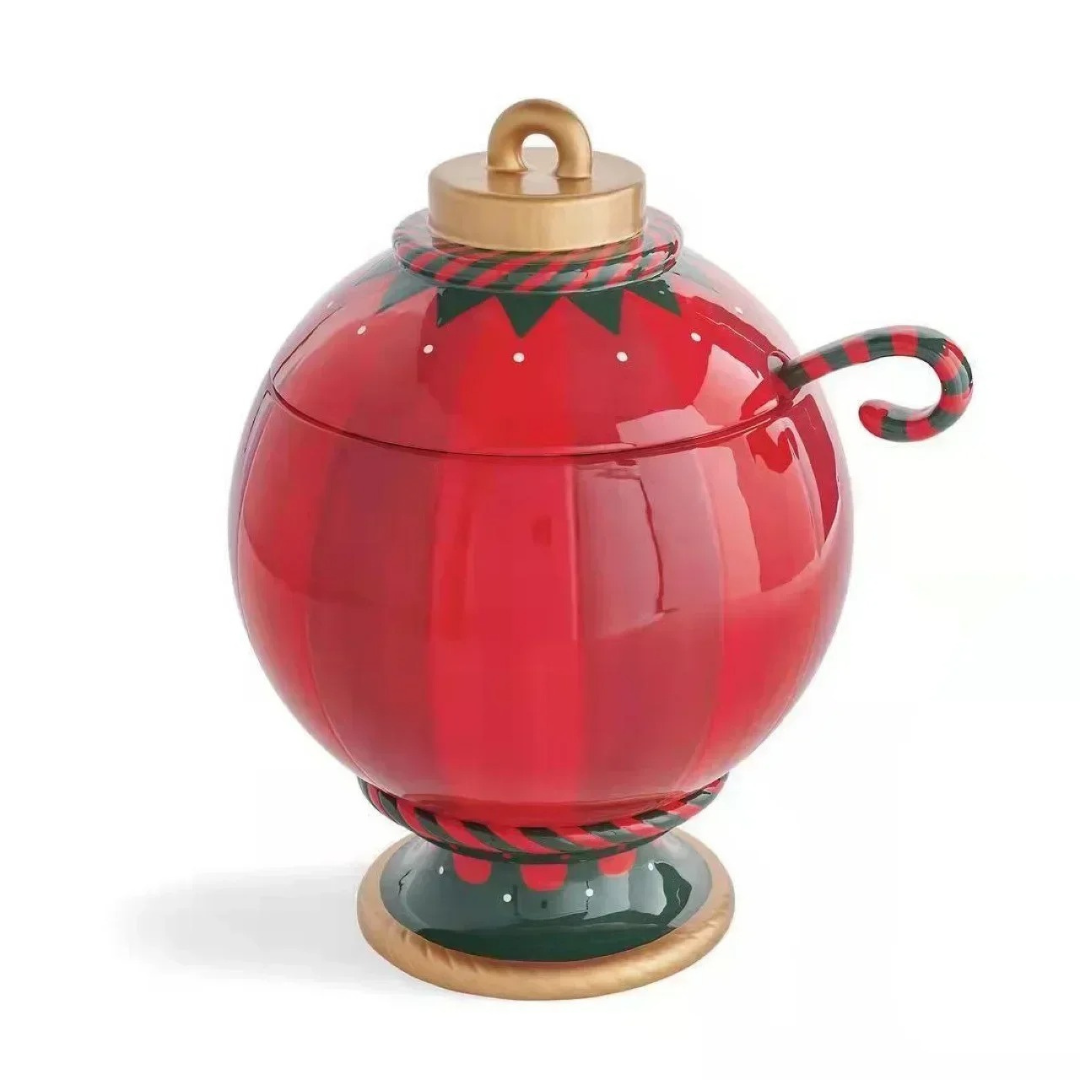 Pote de Doces de Natal com Camada Dupla em Resina