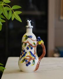 Pote de Tempero em Cerâmica com Relevo de Cereja Utensílios de Cozinha