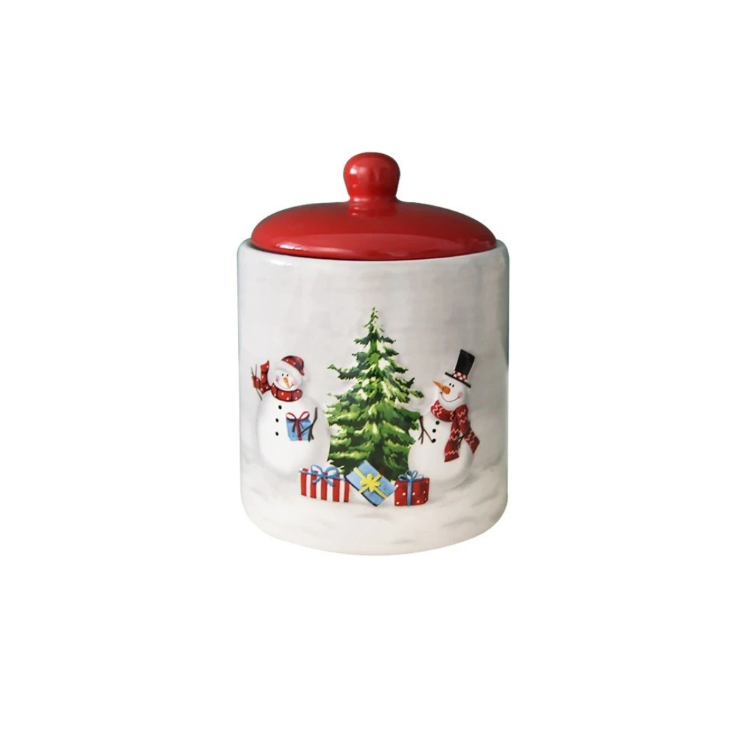 Potes de Cerâmica Natalinos para Armazenamento de Alimentos