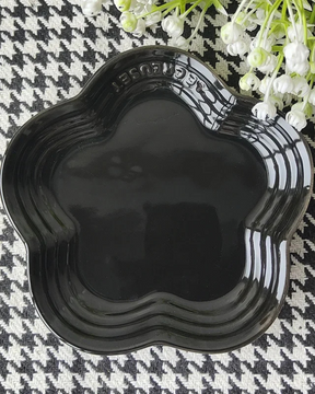 Prato Pequeno de Cerâmica Flor de Ameixa 14cm Estilo Francês para Sobremesas e Molhos