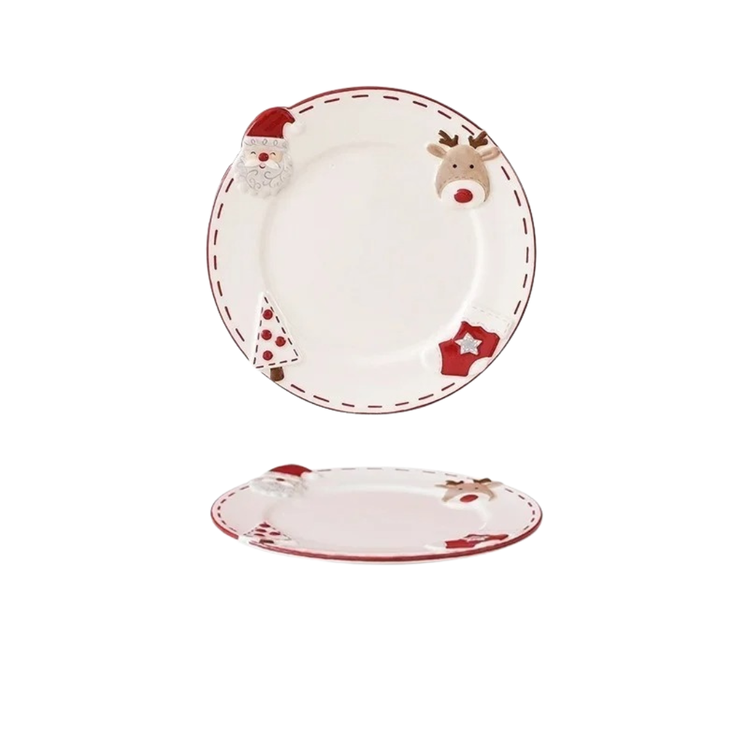 Prato em Cerâmica com Tema Natalino