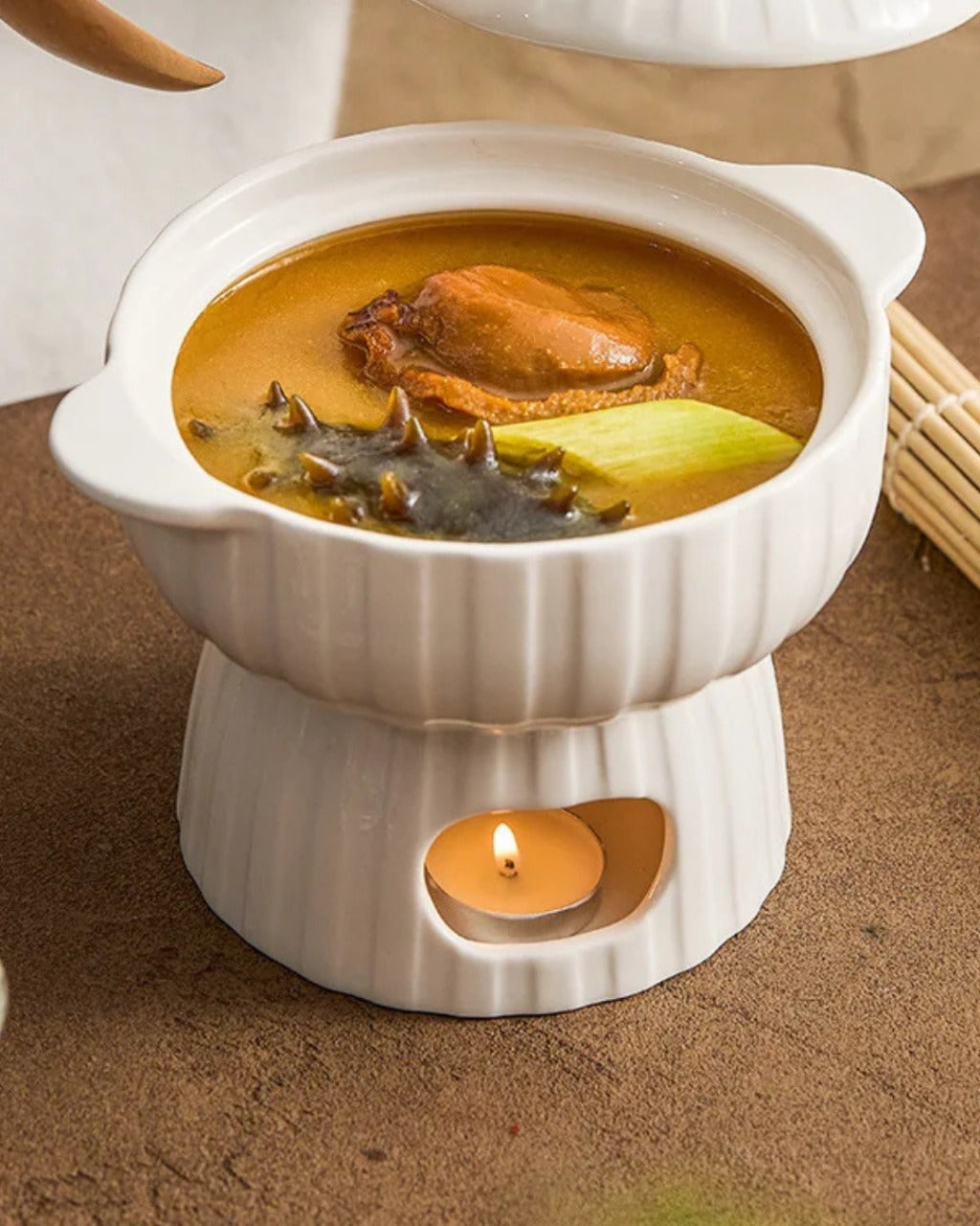 Prato de Cerâmica Térmico para Servir Refeições Quentes