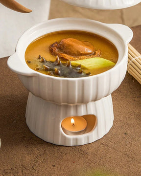 Prato de Cerâmica Térmico para Servir Refeições Quentes