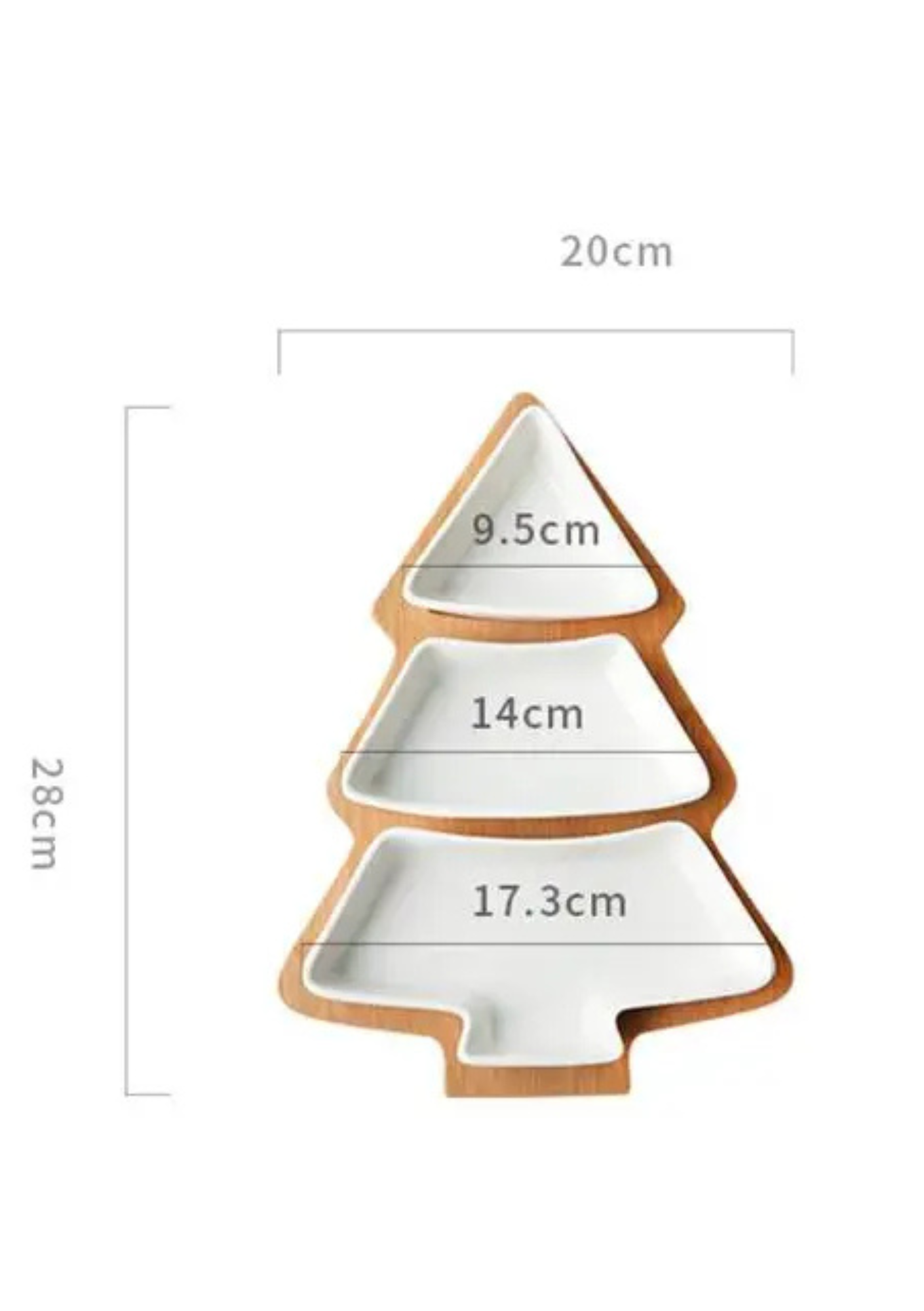 Prato de Sobremesa em Cerâmica Formato Árvore de Natal