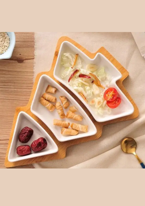 Prato de Sobremesa em Cerâmica Formato Árvore de Natal