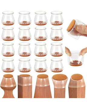 Protetores de Silicone para Pés de Cadeira com Feltro 360º  Kit 4 ou 24 Peças