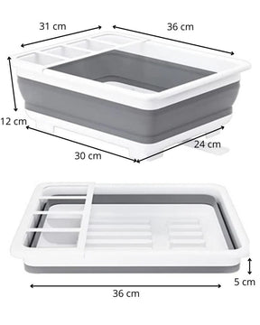 Rack Dobrável de Secagem para Louça em Silicone  Portátil e Prático