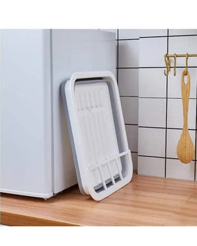 Rack Dobrável de Secagem para Louça em Silicone  Portátil e Prático