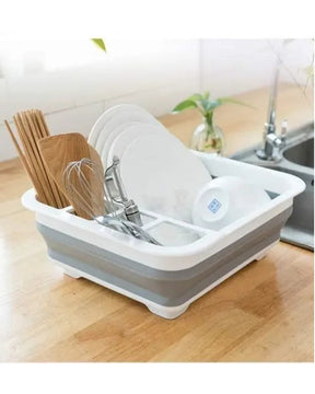 Rack Dobrável de Secagem para Louça em Silicone  Portátil e Prático