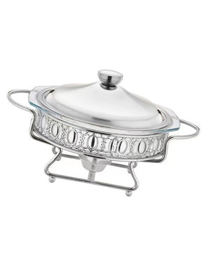 Rechaud Aquecedor de Vidro Redondo Portátil 2.0L Ideal para Manter Alimentos Quentes