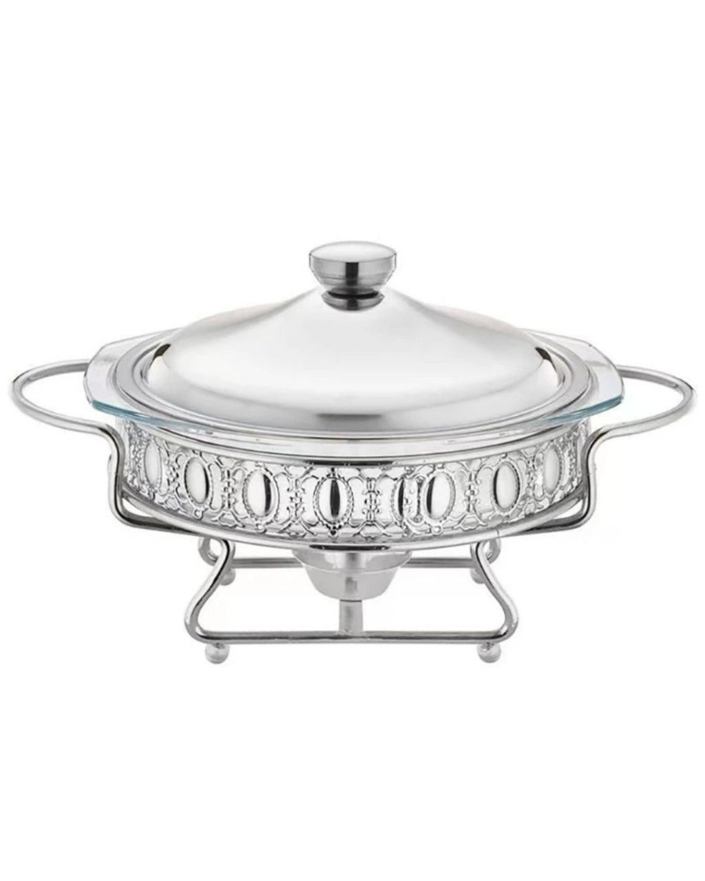 Rechaud Aquecedor de Vidro Redondo Portátil 2.0L Ideal para Manter Alimentos Quentes