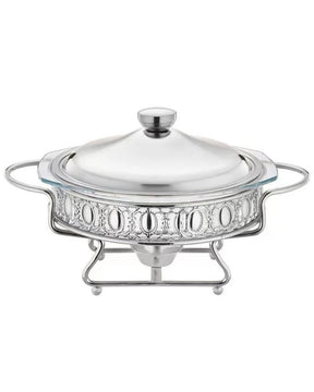 Rechaud Aquecedor de Vidro Redondo Portátil 2.0L Ideal para Manter Alimentos Quentes