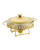 Rechaud Aquecedor de Vidro Redondo Portátil 2.0L Ideal para Manter Alimentos Quentes