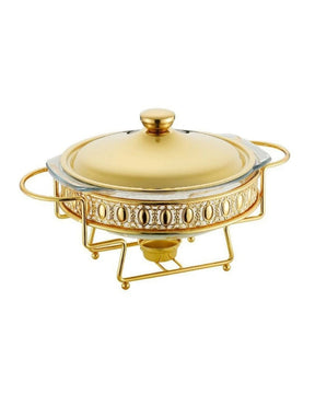 Rechaud Aquecedor de Vidro Redondo Portátil 2.0L Ideal para Manter Alimentos Quentes