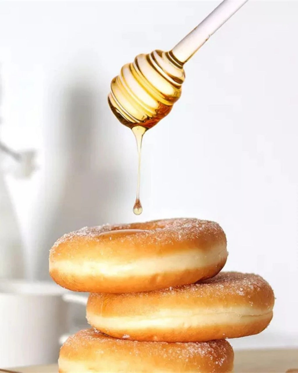 Recipiente de Vidro para Mel Pote com Tampa e Colher