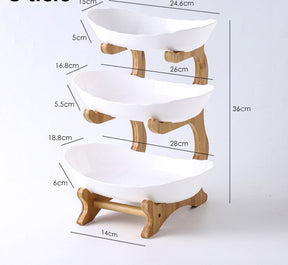 Fruteira de Mesa Moderna Com Pés de Madeira - Eco Design