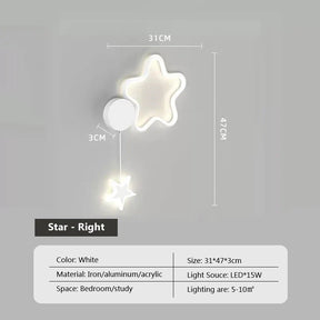 Luminária Infantil de Parede LED Cloud Star Moon