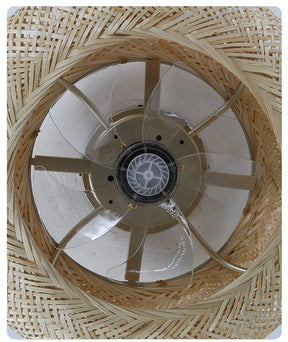 Luminária com Ventilador de teto moderno em Bambu - ZenithBreeze - Bambu Breeze Edition