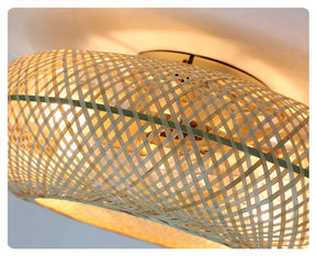 Luminária com Ventilador de teto moderno em Bambu - ZenithBreeze - Bambu Breeze Edition