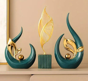 Escultura decorativa de Cerâmica Premuim - Coleção Folhas Serenas