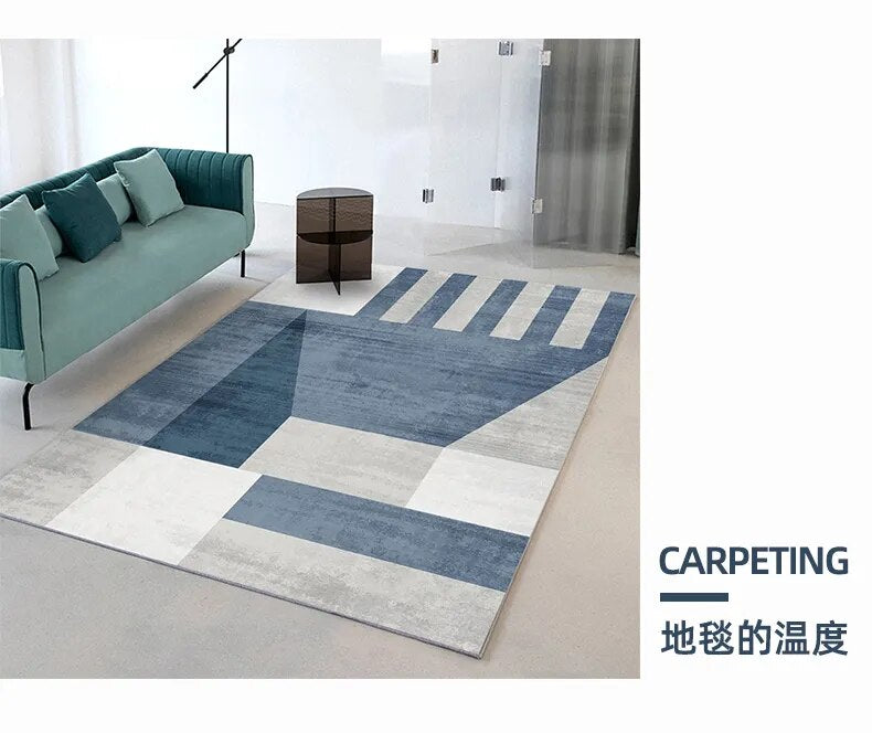 Tapete Retangular Decorativo - Coleção BlueGeometric