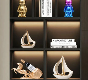 Escultura decorativa de Cerâmica Premuim - Coleção Veleiro Sereno