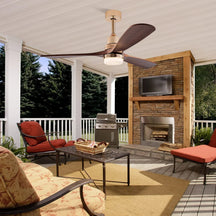 Ventilador de Teto Moderno Estilo Nórdico com Controle Remoto e iluminação - ZenithBreeze Titanium