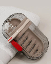 Saboneteira Portátil com Tampa Selada e Dreno para Viagem e Banheiro