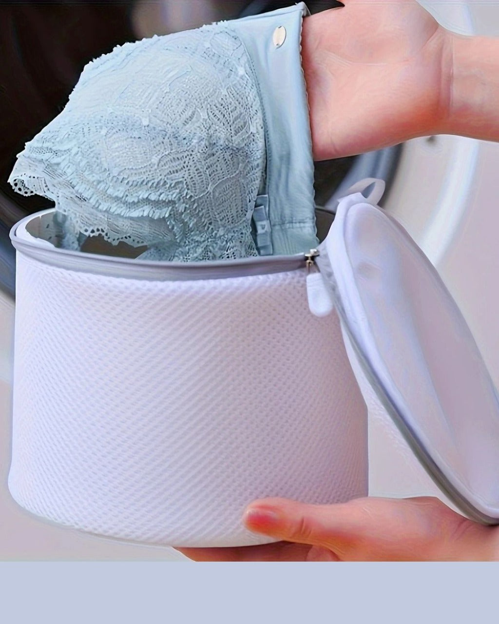 Saco de Lavagem para Lingerie com Zíper Proteção para Roupas Delicadas