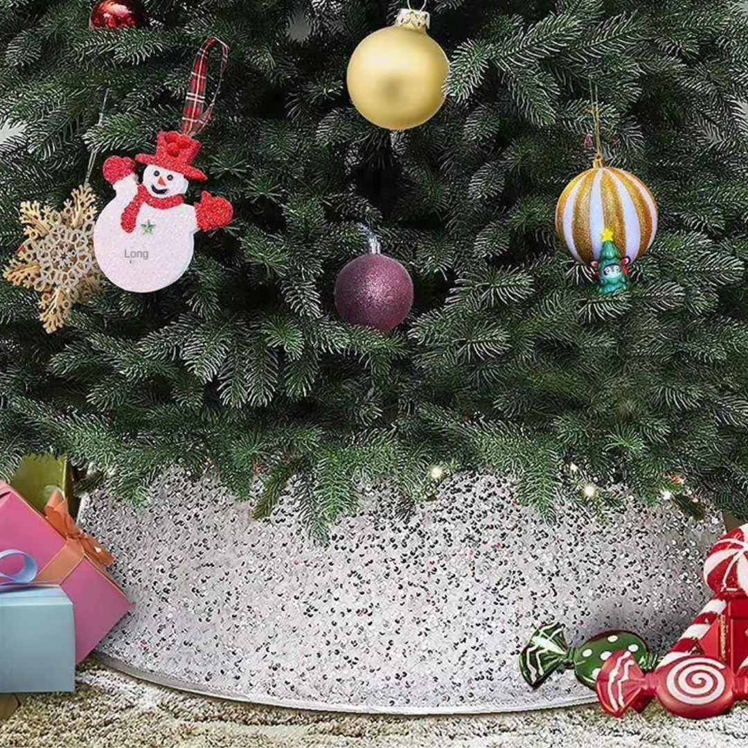 Saia para Árvore de Natal com Lantejoulas Impressas