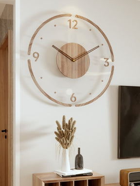 Relógio de Parede Decorativo Moderno de Madeira - WoodCraft Elite