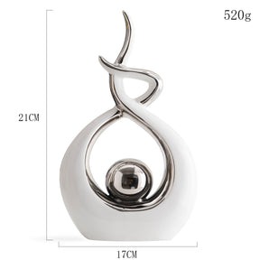 Estátuas em cerâmica com detalhes em dourado - Coleção Elegância Abstrata