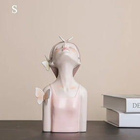 Escultura decorativa de Cerâmica Premuim - Coleção Bailarina Borboleta
