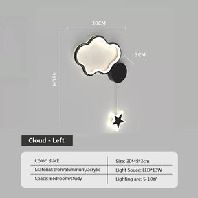 Luminária Infantil de Parede LED Cloud Star Moon