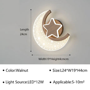 Luminária Infantil LED Estrela e Lua