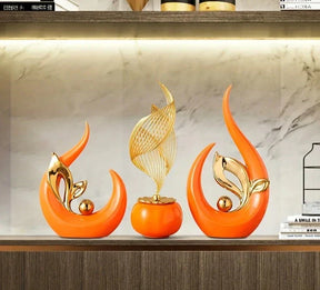 Escultura decorativa de Cerâmica Premuim - Coleção Folhas Serenas