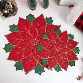Sousplat Poinsétia Bordado para Natal