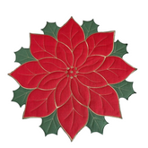 Sousplat Poinsétia Bordado para Natal