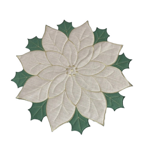 Sousplat Poinsétia Bordado para Natal