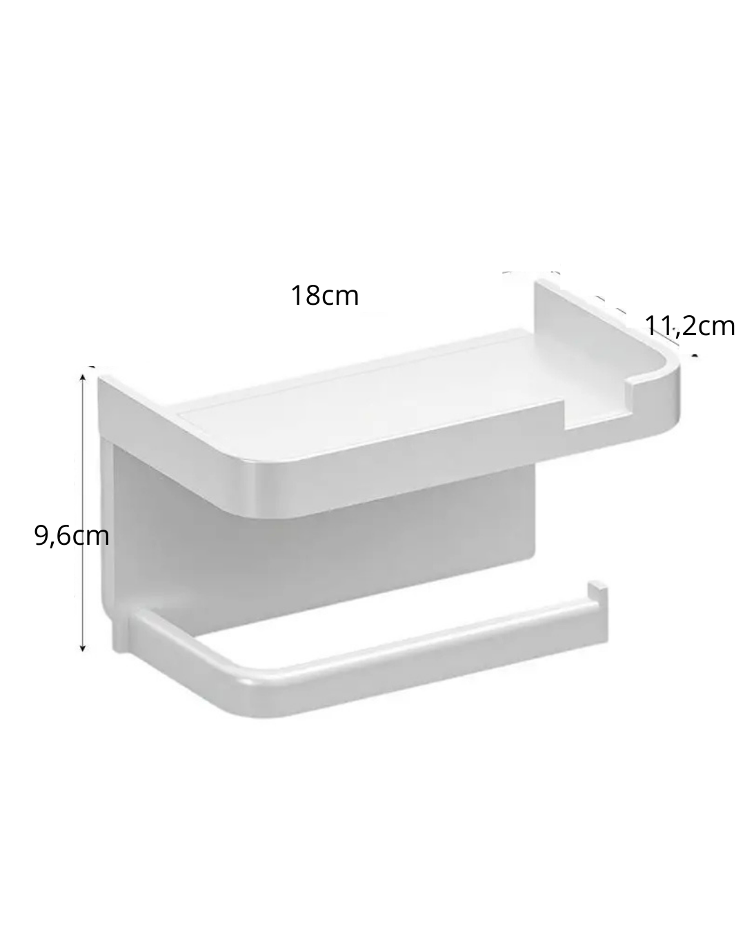 Suporte de Papel Higiênico Adesivo com Prateleira