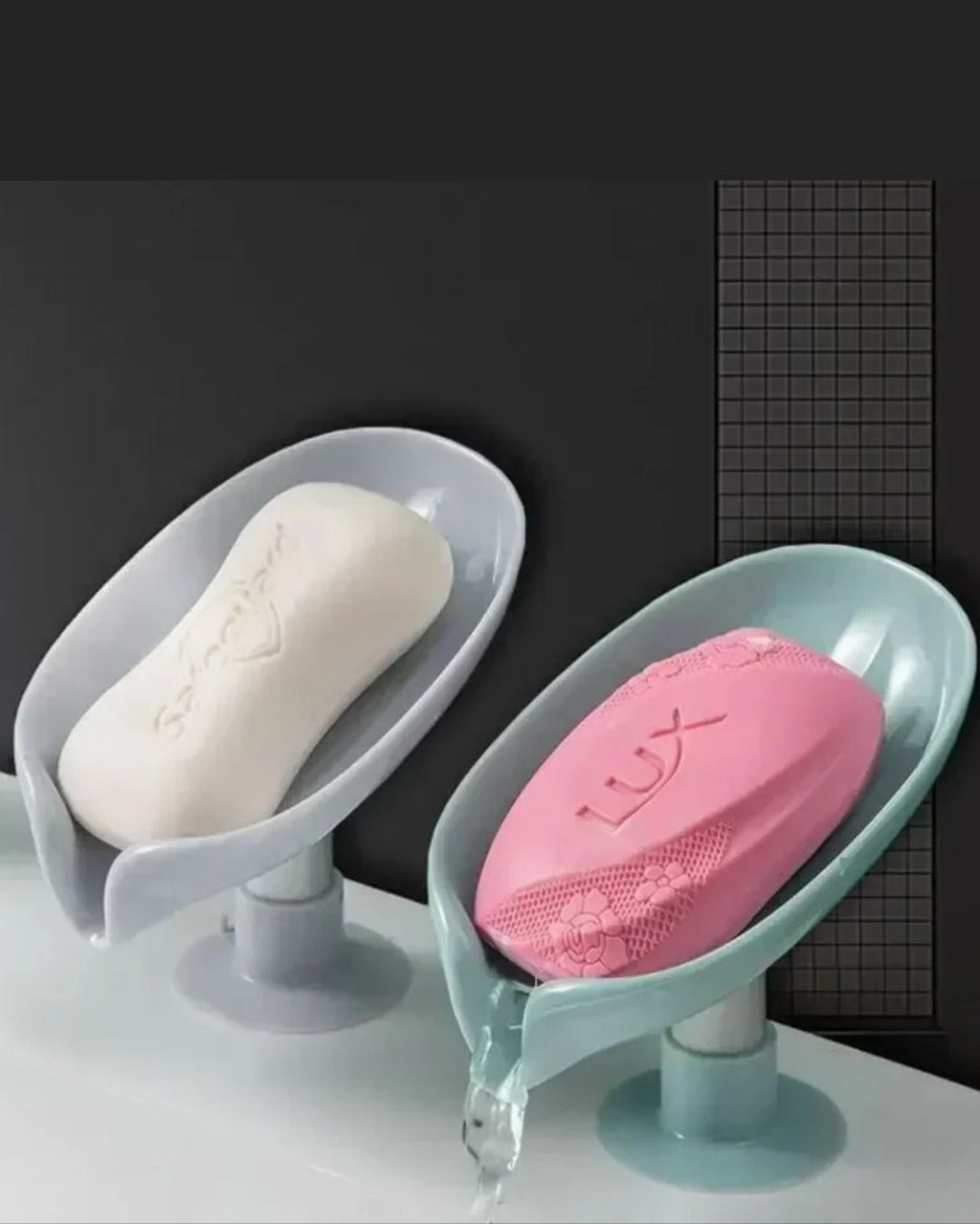 Suporte de Sabão com Ventosa e Dreno em Forma de Folha para Banheiro e Cozinha