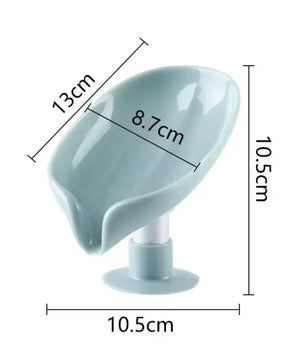 Suporte de Sabão com Ventosa e Dreno em Forma de Folha para Banheiro e Cozinha