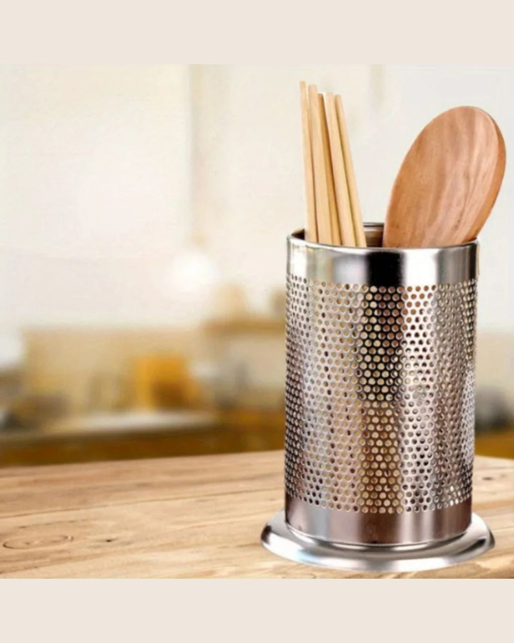 Suporte para Talheres em Aço Inoxidável Porta Talheres com Dreno